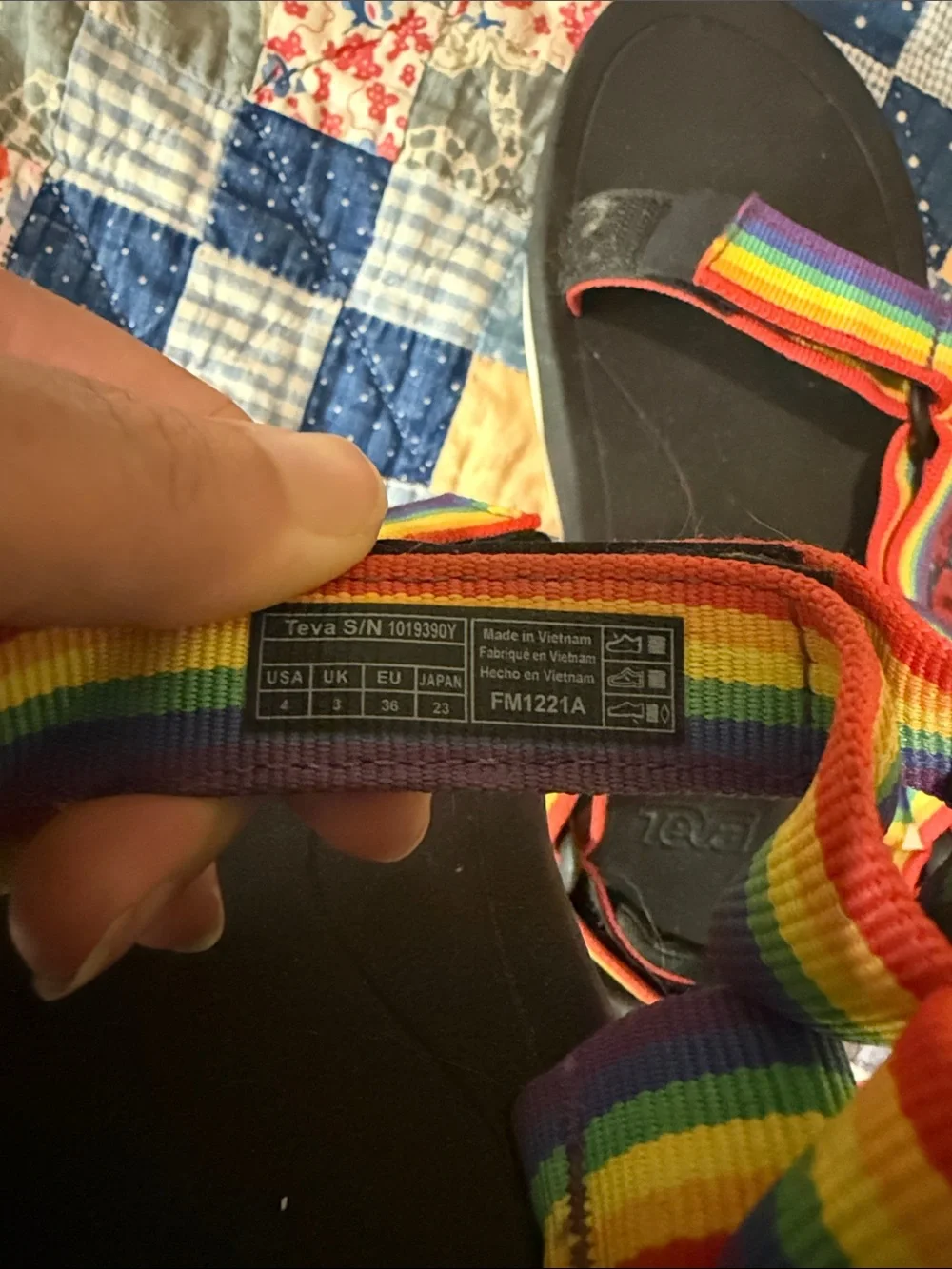 Teva Kids' Rainbow Strap Sandals - Black Footbed Size 4